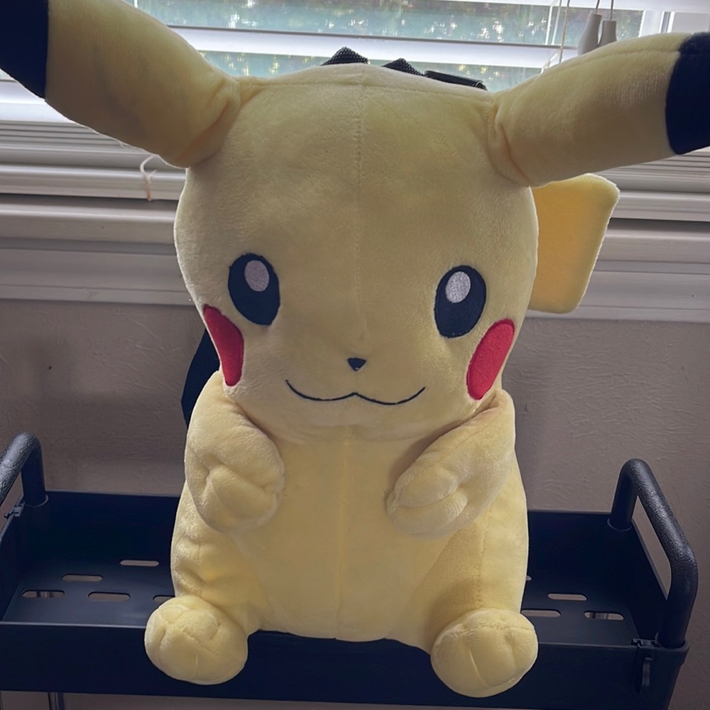 Pokémon Pikachu Plush Backpack.  Lightly used with tags.- Sold
